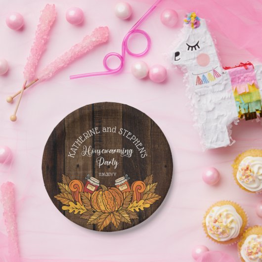 Assiettes En Carton Automne Rustique |Citrouille d'automne |Réchauffem (Fête)