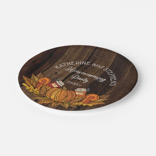 Assiettes En Carton Automne Rustique |Citrouille d'automne |Réchauffem (Angle)