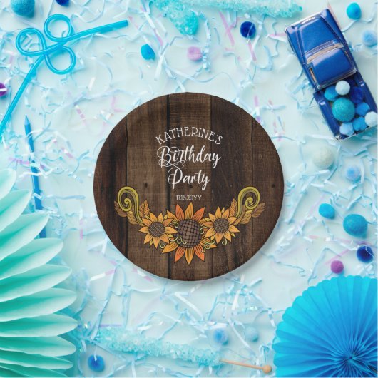 Assiettes En Carton Automne Rustique | Fleurs de soleil d'automne fête (Fête)