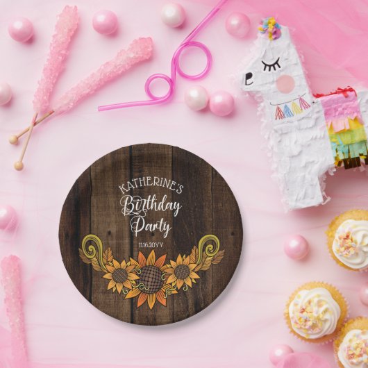Assiettes En Carton Automne Rustique | Fleurs de soleil d'automne fête (Fête)