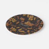 Assiettes En Carton Automne Rustique Golden Feuilles Élégant mariage (Angle)
