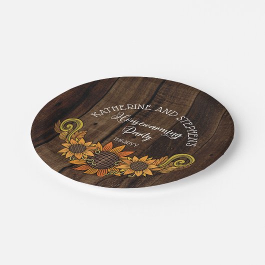 Assiettes En Carton Automne Rustique | Tournesols d'automne Fête du ré (Angle)