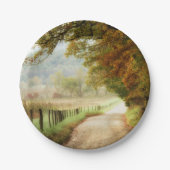 Assiettes En Carton Automne sur une route de campagne (Devant)