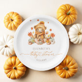 Assiettes En Carton Automne Teddy Bear avec Baby shower Citrouille