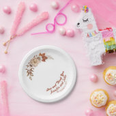 Assiettes En Carton Automne Terracotta Rustique Floral Mariage (Fête)