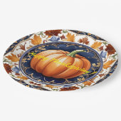Assiettes En Carton Automne Thanksgiving Collection Citrouille moderne (Angle)