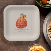 Assiettes En Carton Automne Thanksgiving Watercolor Citrouille