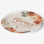 Assiettes En Carton Automne Un Peu Citrouille Automne Baby shower Flor (Angle)