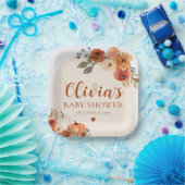 Assiettes En Carton Automne Un Peu Citrouille Automne Baby shower Flor (Fête)