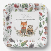 Assiettes En Carton Automne Woodland | Baby shower Animaux forestiers (Recto)