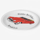 Assiettes En Carton Automobile classique rouge 1948 (Angle)