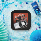 Assiettes En Carton Automobile de course de rue personnalisée (Fête)