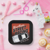 Assiettes En Carton Automobile de course de rue personnalisée (Fête)