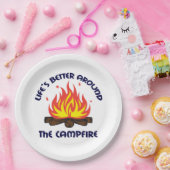 Assiettes En Carton Autour du feu de camp (Fête)