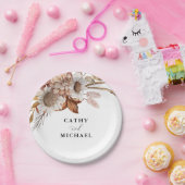 Assiettes En Carton Autum Rustic Floral, Dessert Mariage de automne (Fête)