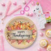 Assiettes En Carton Autumn Blessings – Rustic Thanksgiving  (Fête)