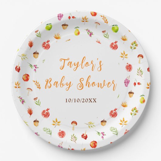 Assiettes En Carton Autumn Fall Harvest Baby Shower (Devant)