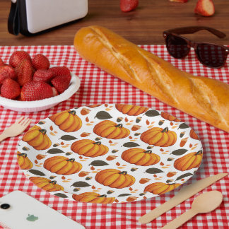 Assiettes En Carton Autumn Pumpkins