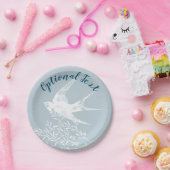 Assiettes En Carton Avaler l'oiseau survolant les branches d'olivier (Fête)