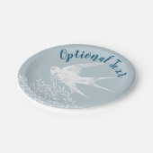 Assiettes En Carton Avaler l'oiseau survolant les branches d'olivier (Angle)