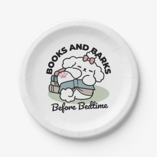 Assiettes En Carton Avant le coucher avec ma chienne - Livre et Amoure