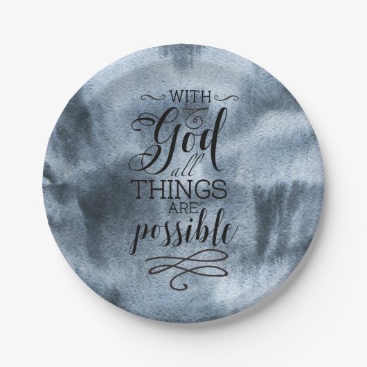 Assiettes En Carton Avec Dieu, toutes les choses sont possibles (Devant)