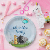 Assiettes En Carton Aventure Await - Gorilla Hippo et Meerkat (Fête)