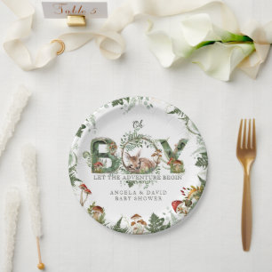 Assiettes En Carton Aventure Bois Champignon Fern Baby Boy Douche