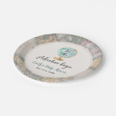 Assiettes En Carton Aventure commence Baby shower plaque papier 7" (Angle)