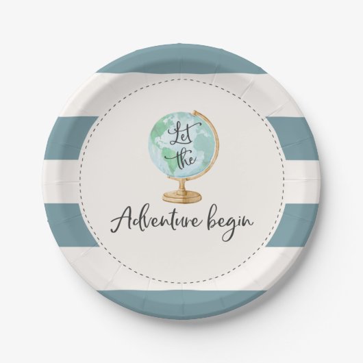 Assiettes En Carton Aventure commence le Baby shower de papier plaque  (Devant)