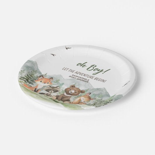 Assiettes En Carton Aventure Commencer le Baby shower des animaux des  (Angle)