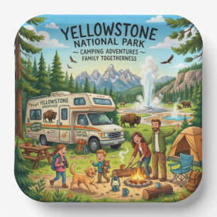 Assiettes En Carton Aventure de camping en camping-car à Yellowstone e