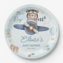 Aventure mignonne Ours bleu Avion Oh Baby shower g