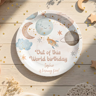 Assiettes En Carton Aventure spatiale d'anniversaire pour enfants hors