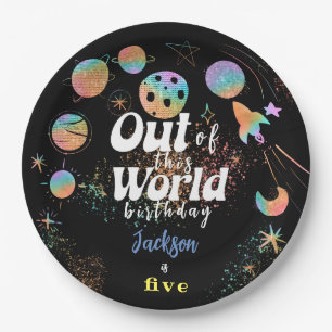 Assiettes En Carton Aventure spatiale d'anniversaire pour enfants hors