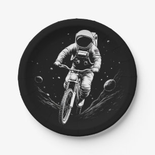 Assiettes En Carton Aventure spatiale en vélo astronaute cosmique