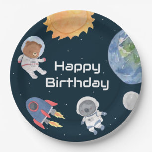 Assiettes En Carton Aventure spatiale : Planètes et astronautes animau
