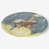 Assiettes En Carton Aventures de bébé avec la lune (Angle)