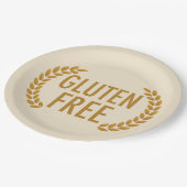 Assiettes En Carton Avertissement d'allergie aux aliments sans gluten (Angle)