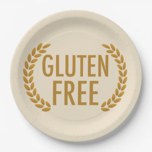 Assiettes En Carton Avertissement d'allergie aux aliments sans gluten