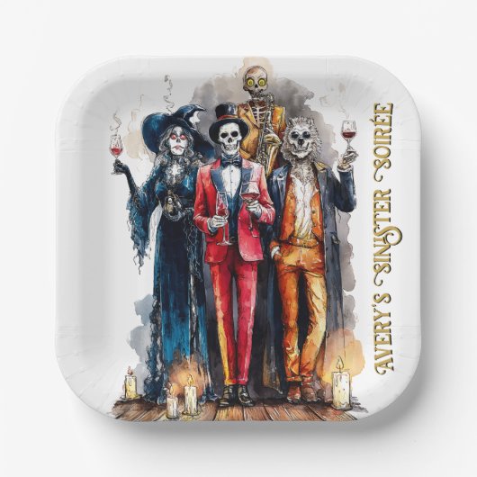 Assiettes En Carton Avery’s Sinister Soirée Halloween Party (Recto)