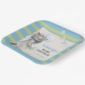 Assiettes En Carton Aviateur Wolf, Baby shower rayé (Angulaire)