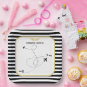 Assiettes En Carton Aviation de destination pilote (Fête)