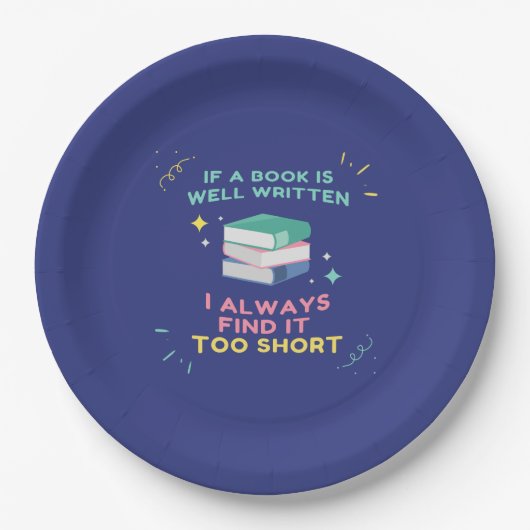 Assiettes En Carton Avid Reader I - Citation Jane Austen (Devant)