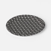 Assiettes En Carton Avion à plan gris noir Avion à plan pilote Aviatio (Angle)