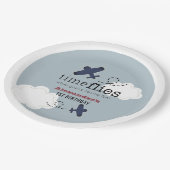 Assiettes En Carton Avion à temps Bleu Garçon Plaques de papier d'anni (Angle)
