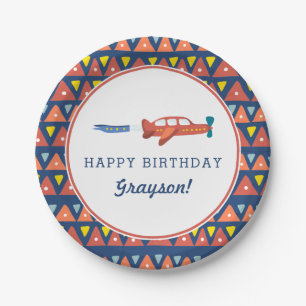 Assiettes En Carton Avion amusant Plaques papier d'anniversaire