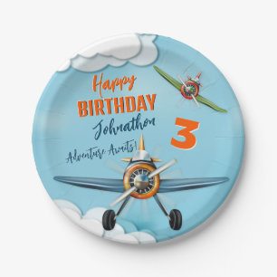 Assiettes En Carton Avion Avion Pilote Garçon Anniversaire