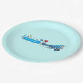 Assiettes En Carton Avion : Bannière de joyeux anniversaire de biplan (Angle)