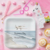 Assiettes En Carton Avion bleu blanc (Fête)